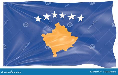 3d Illustration Of A Waving Flag Of Kosovo Stock Illustration