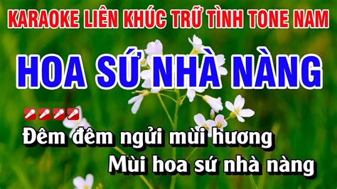 Karaoke Liên Khúc Trữ Tình Tone Nam Nhạc Sống Dễ Hát Hoa Sứ Nhà Nàng