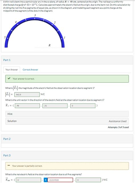 Solved A Thin Rod Is Bent Into A Semicircular Arc In The Xy Chegg