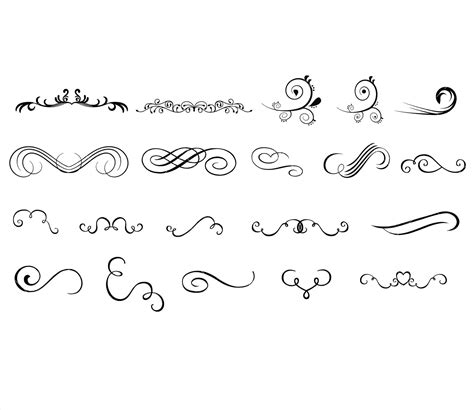 Swirls Svg Png Pdf Text Dividers Svg Decorative Svg Flourishes Svg