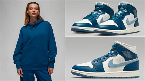 Air Jordan 1 Mid Sky J French Blue Shirts Clothing Outfits