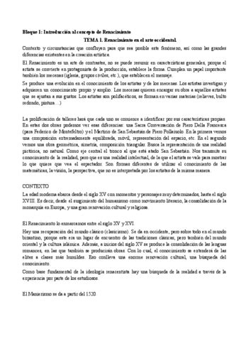 Arte Del Renacimiento Primer Examen Pdf