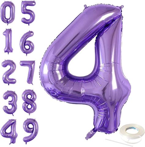 40 Inch Purple Jumbo Digital 4 Number Balloons Huge India Ubuy