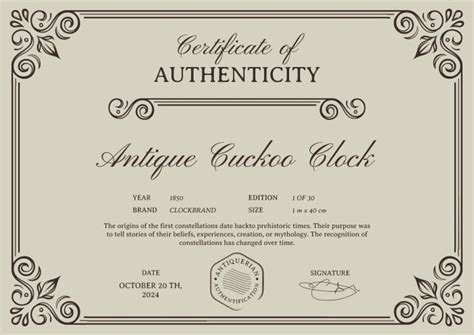 Free Printable Certificate Of Authenticity Templates