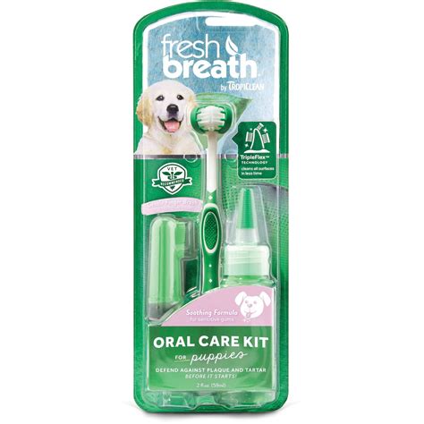 Tropiclean Fresh Breath Oral Care Kit For Puppies Amazon Co Uk Pet