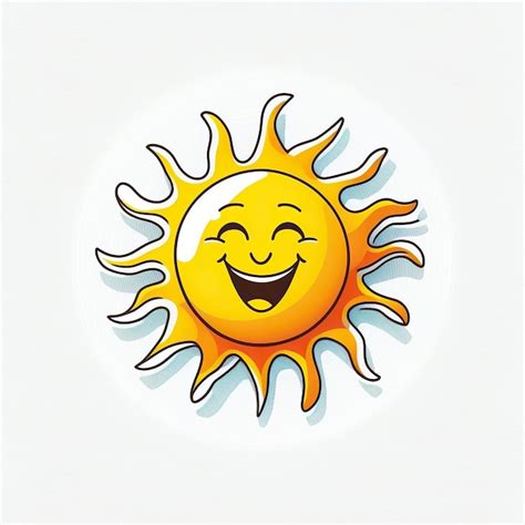 Ai gerou ilustração de um sol rosto sorridente Foto Premium