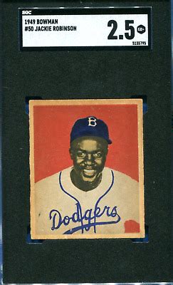 Bowman Baseball Jackie Robinson Brooklyn Dodgers Hof Rc Sgc