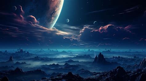 Premium AI Image | alien planet landscape HD 8K wallpaper Stock ...