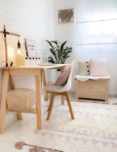 Mesa escritorio pequeño de madera con caballete natural GLAM Astideco