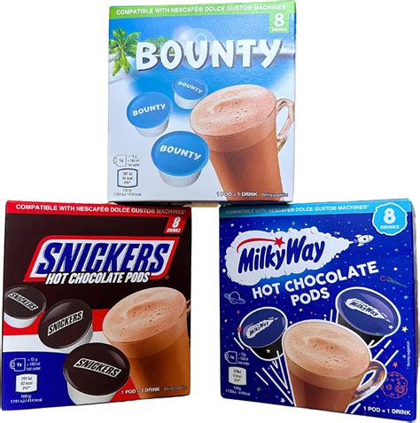 Dolce Gusto Drinks Hot Chocolate Pods Bundle Snickers Galaxy Milky