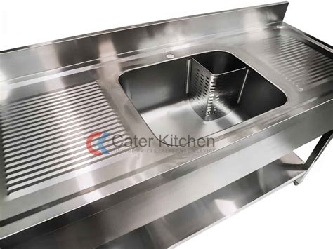 Economy Stainless Steel Commercial Sink Double Drainer 1500mm Cater