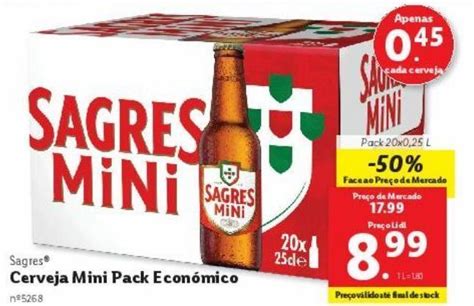 Promoção Cerveja sagres mini em Lidl