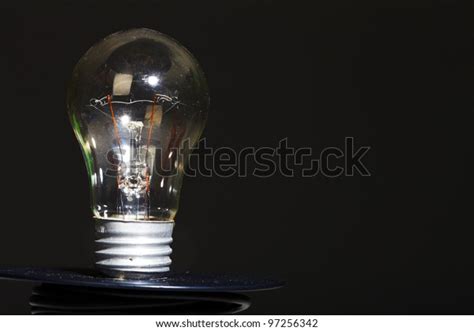 Close Light Bulb Over Black Background Stock Photo Shutterstock