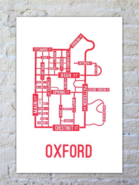 Oxford, Ohio Street Map Poster | Street map, Oxford, Ohio map