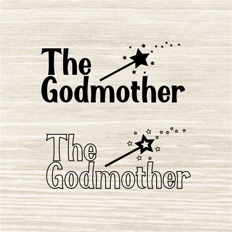 The Godmother Svg, Baptism Svg, Christening Svg, Godmother Wand With Stars Svg, Cricut Cut Files ...