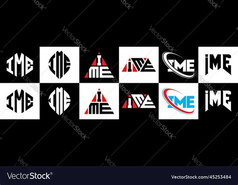 Ime letter logo design in six style polygon Vector Image