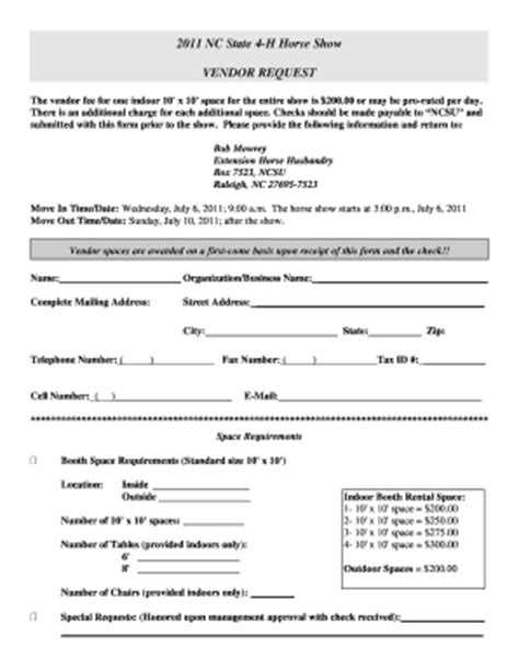 Fillable Online Cals Ncsu Vendor Form Cals Ncsu Fax Email Print