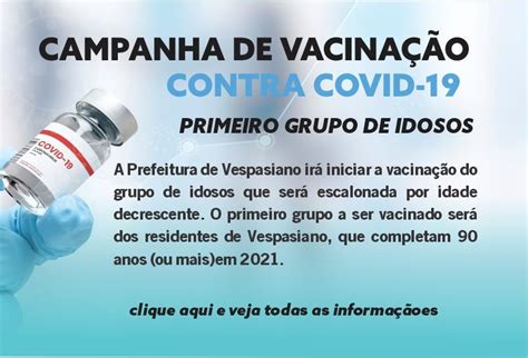 Vacina O Idosos Acima Anos Prefeitura Municipal De Vespasiano