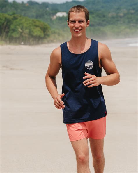 HAMABE Cotton Tank Top Maritime Blue Bikini Village