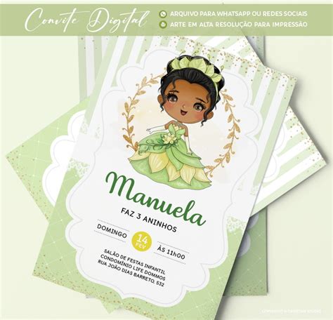 Convite Digital Tiana A Princesa E O Sapo Elo7 Convites Digitais A