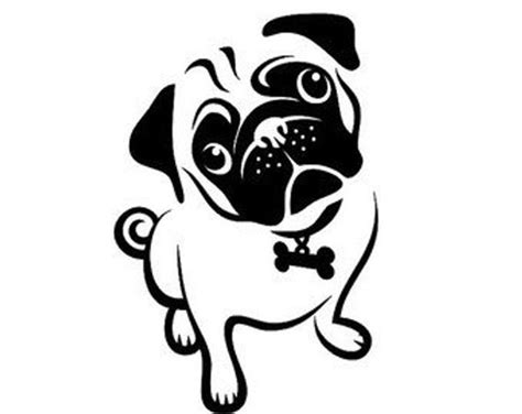 Pug Vinyl Decal Etsy