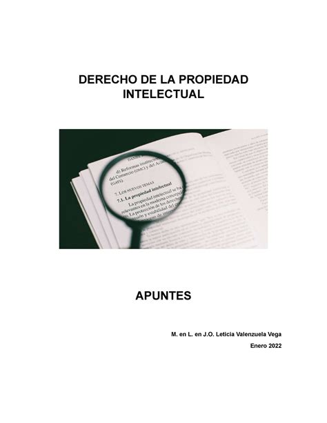 Apuntes Propiedad Intelectual DERECHO DE LA PROPIEDAD INTELECTUAL