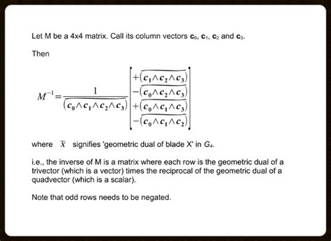 Inverse of a 3x3 or 4x4 matrix using the progressive product — GameFusion