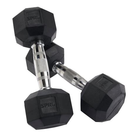 Spri Deluxe Rubber Dumbbells 12lb