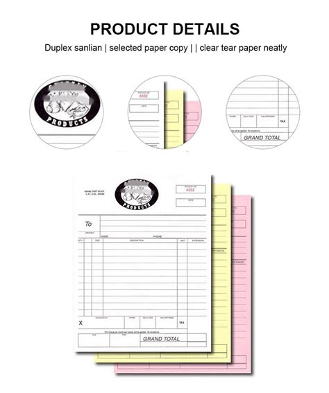 Custom Invoice Paper Sample Invoice Carbonless Invoice - Buy Carbonless ...