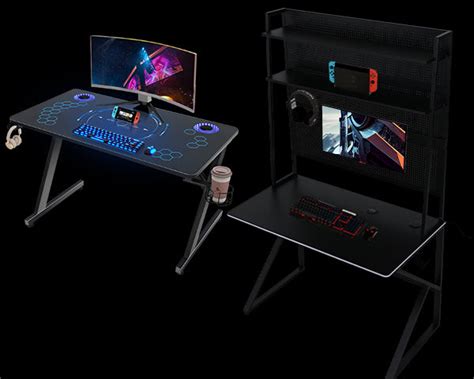 Elecwish Glass RGB Gaming Desk S-001- Elevate Your Gaming Setup