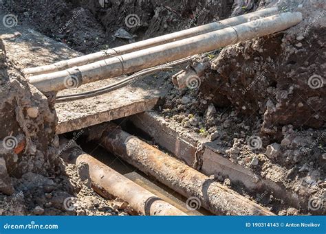 Old Plumbing Pipes Repair Of The Water Supply Stock Image Image Of