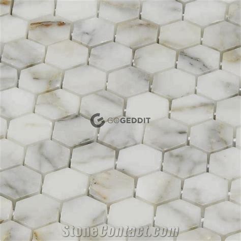 Calacatta Gold Hexagon Backsplash Marble Mosaic from China ...