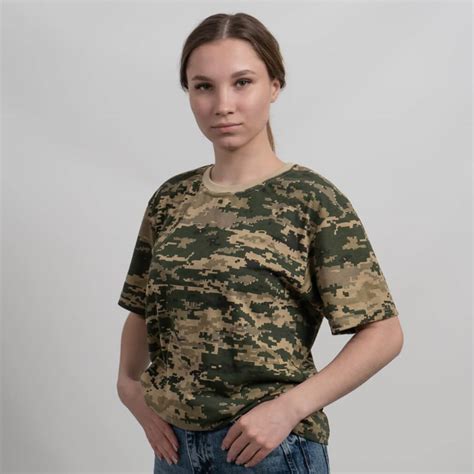 Жіноча військова футболка Камуфляж Піксель форма ЗСУ | Купити в ...