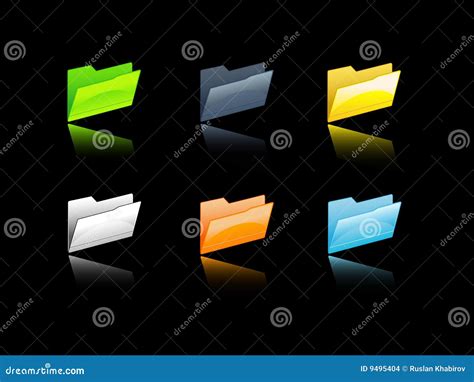 Colorful file folders stock illustration. Illustration of folder - 9495404