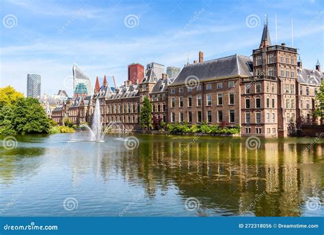 hague skyline   sunny summer day stock photo image