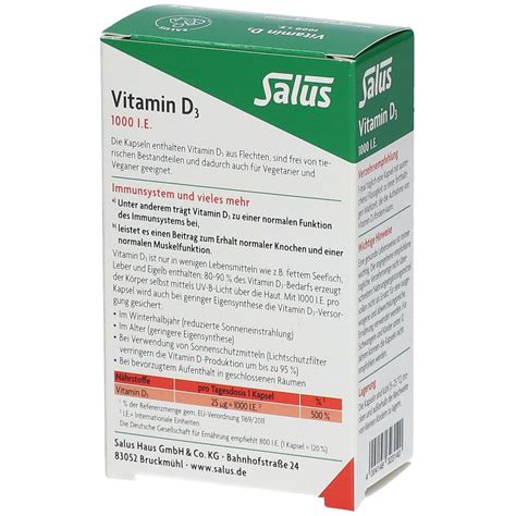 Salus Vitamine D3 1000 Capsules Vitales 60 Pc S Redcare Apotheke