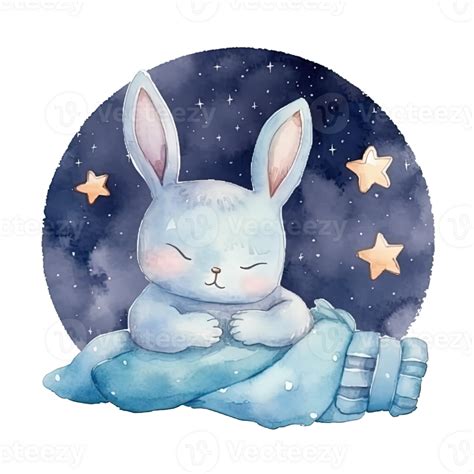 Cute Watercolor Good Night Illustration Png