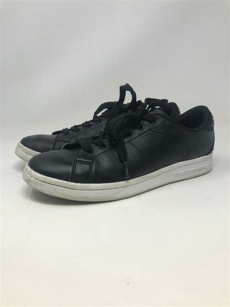 SKECHERS 'Omne-Back Shine' Black Leather Shoes 8.5 - Gem