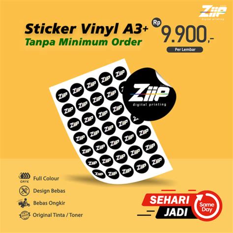 Jual Cetak Stiker Label Vinyl A Tanpa Minimum Order Jakarta