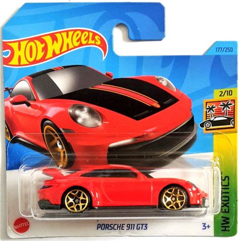 Игрушечная машинка Hot Wheels Porsche 911 GT3 Guards Red базовая коллекция 2023 г 177 250