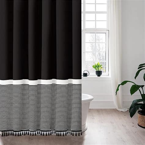 Amazon Seasonwood Boho Shower Curtain Black And White Fabric