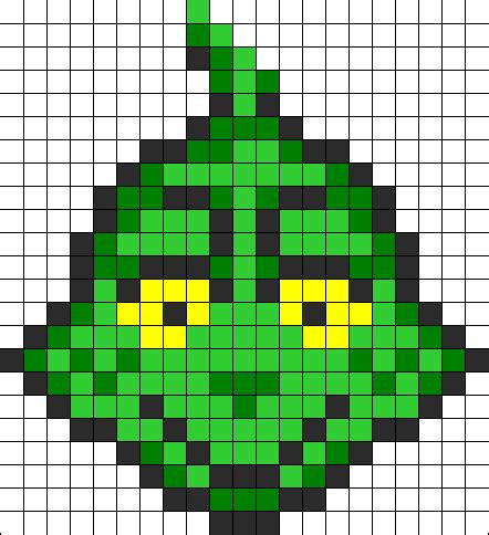 The Grinch Perler Bead Pattern | Bead Sprites | Holidays Fuse Bead Patterns