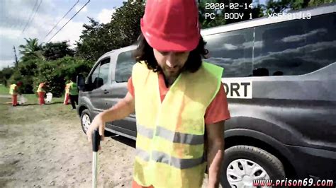 Gay Sexy Police Muscle Man Trash Pick Up Ass Fuck Field Trip