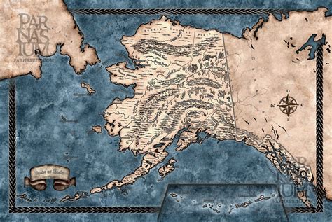 Map of Alaska, Illustrated Alaska Map - Etsy