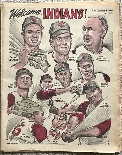 1965 Clevand Indians Supplement The Return Of Rocky Colavito