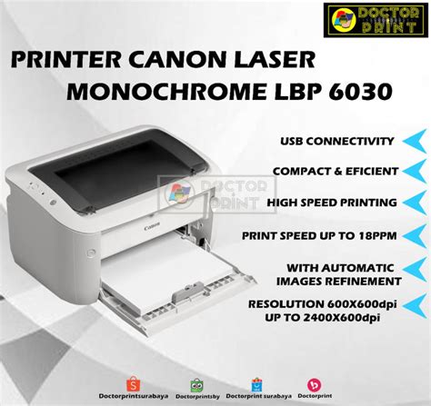 Printer Canon Lbp 6030 Printer Laser Monochrome Canon Lbp 6030 Logam Lazada Indonesia