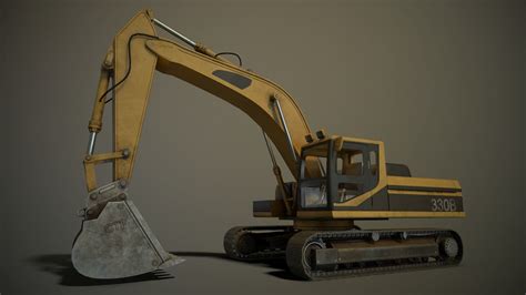 3D Asset Hydraulic Excavator CGTrader