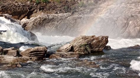 Natural View Narmada River Flows Gently through Marble Rocks, Water ...