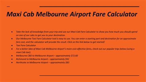 PPT - Taxi Fare Calculator | MAXI CAB MELBOURNE AIRPORT PowerPoint Presentation - ID:12744099