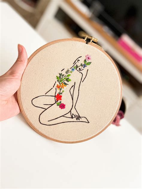 Feminist Embroidery Kit Nude Girl Embroidery Modern Etsy
